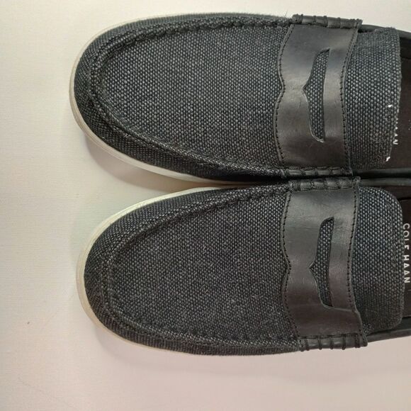 Cole Haan Men\'s Canvas Penny Loafers Black White Sole Slip On Size 11 main image 4
